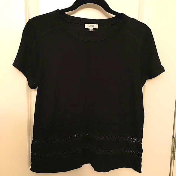 Aritzia Wilfred T-shirt with Lace Trim - Picture 1 of 2